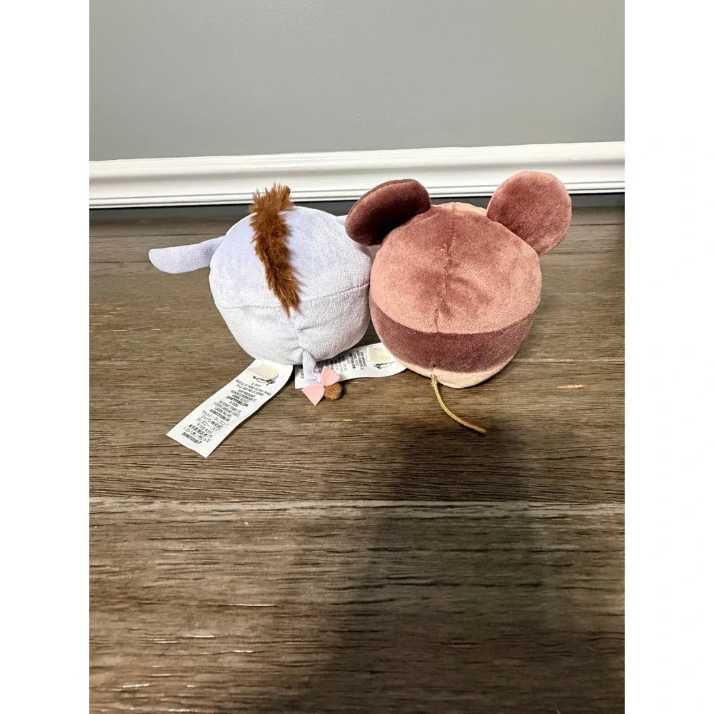 Disney Ufufy Winnie the Pooh Eeyore and Roo Small Plush Set 3.5 Inch Lot of 2